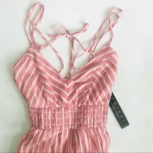 [trixxi] Stripe Cross-Tie Smocked Waist Romper NWT